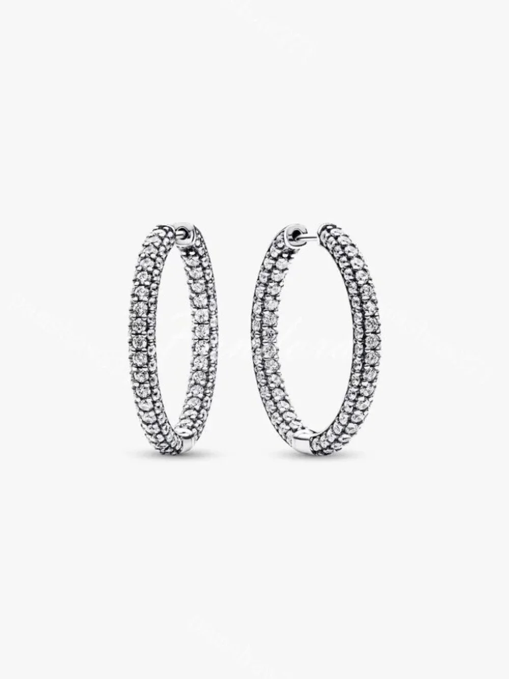 Pandora Timeless Pavé Single-row Hoop Earrings
